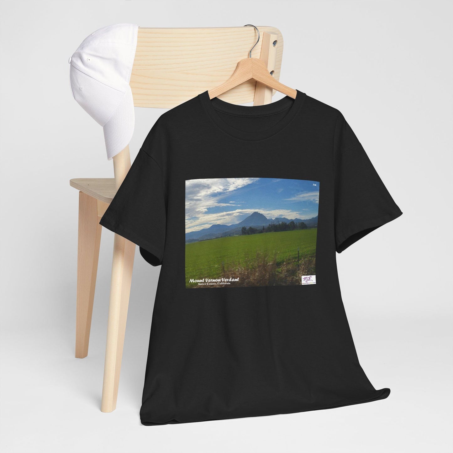 Unisex Heavy Cotton Tee:  "Mount Vernon Verdant(tm)" - Blank Sleeves