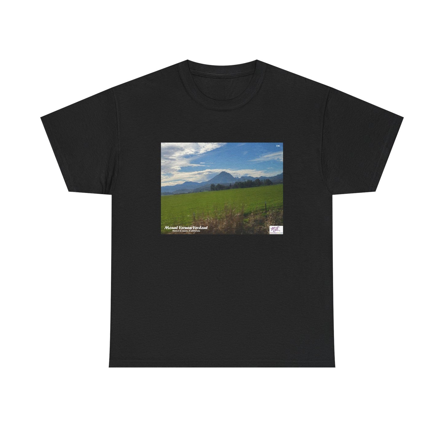 Unisex Heavy Cotton Tee:  "Mount Vernon Verdant(tm)" - Blank Sleeves