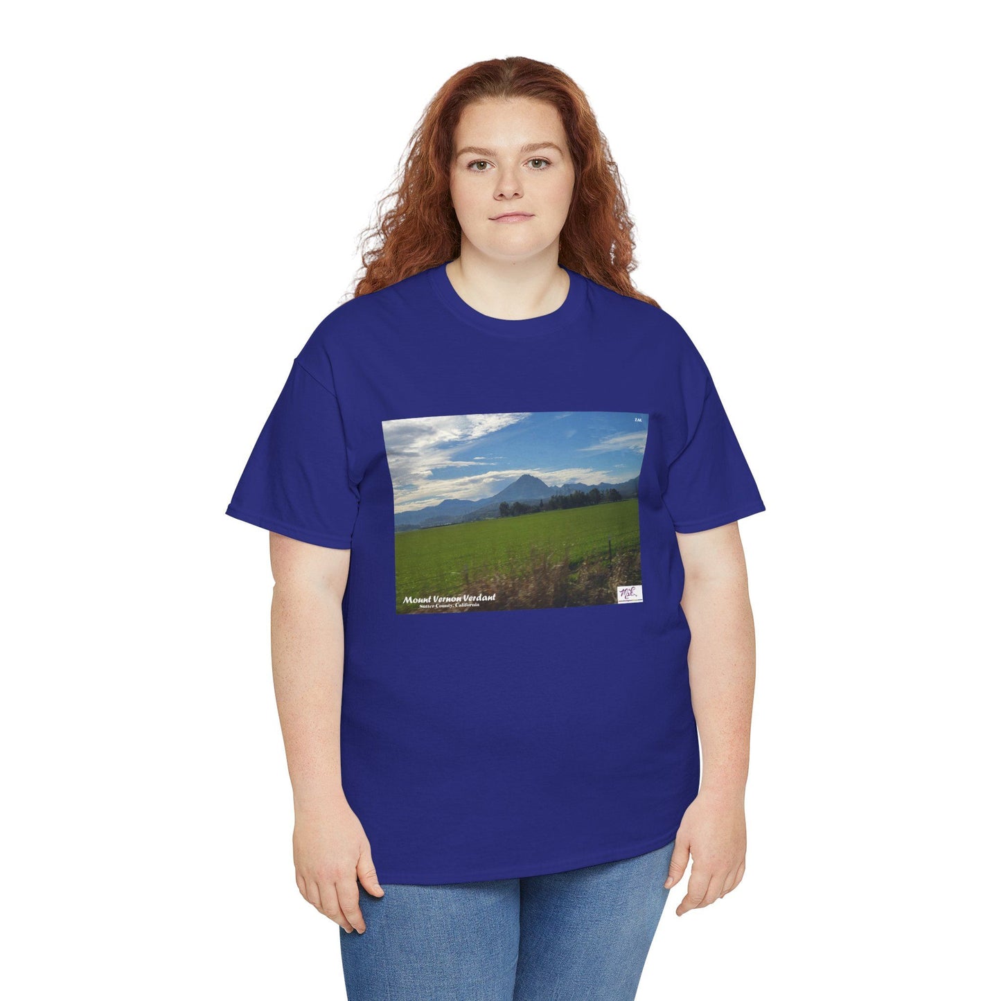 Unisex Heavy Cotton Tee:  "Mount Vernon Verdant(tm)" - Blank Sleeves