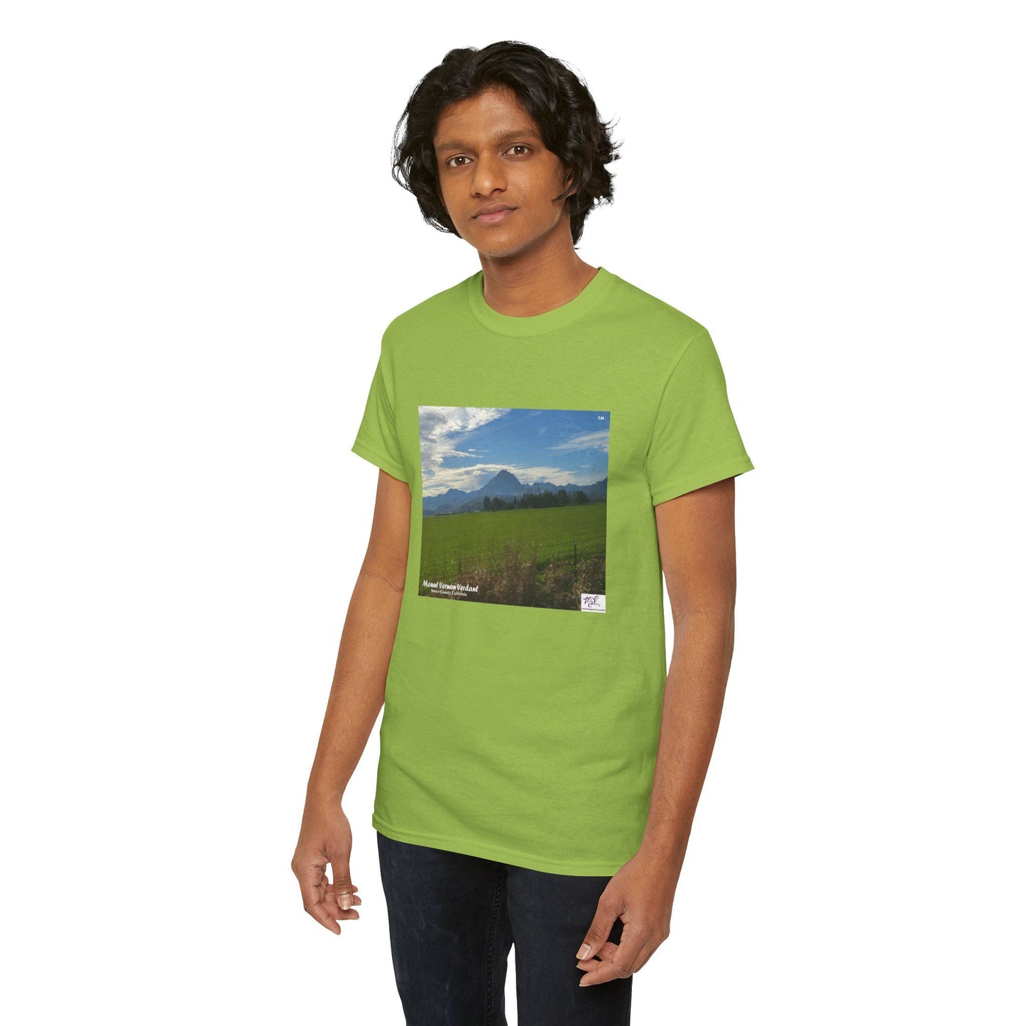 Unisex Heavy Cotton Tee:  "Mount Vernon Verdant(tm)" - Blank Sleeves
