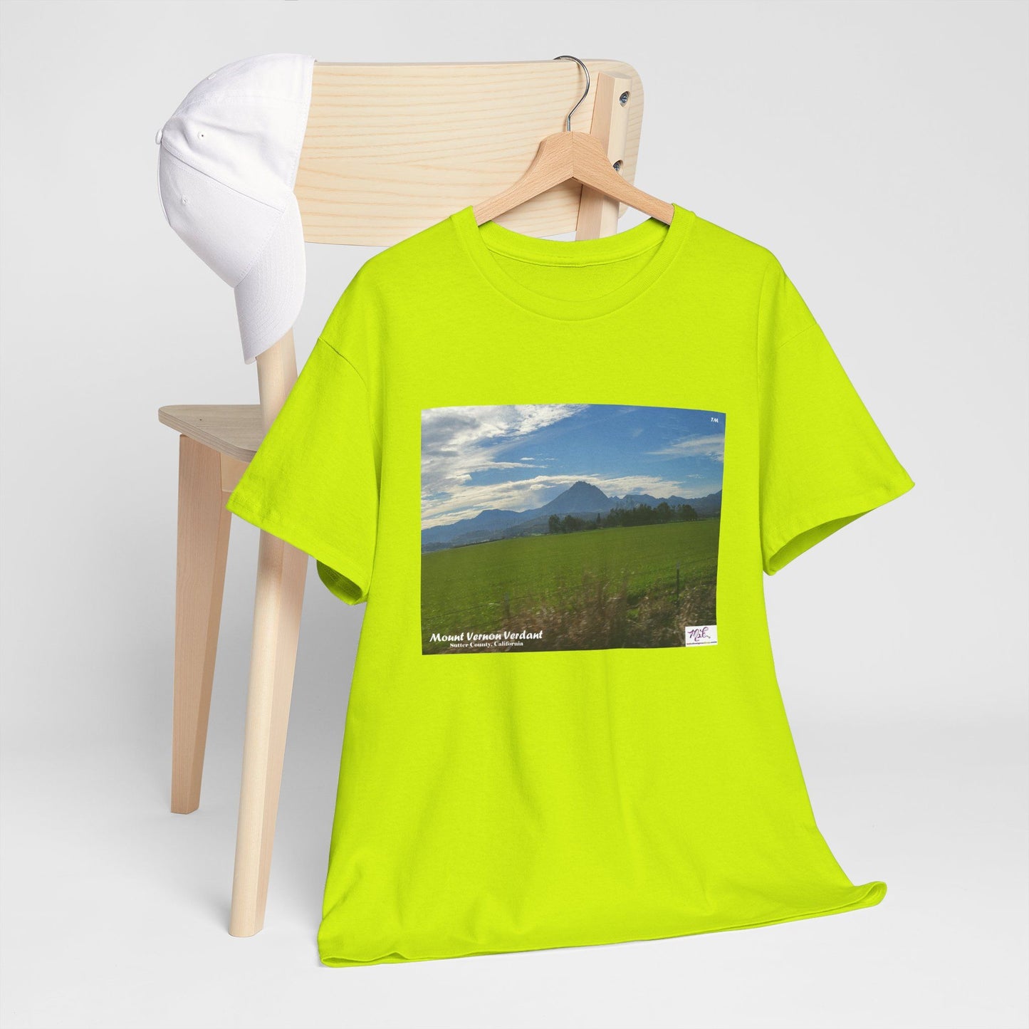 Unisex Heavy Cotton Tee:  "Mount Vernon Verdant(tm)" - Blank Sleeves