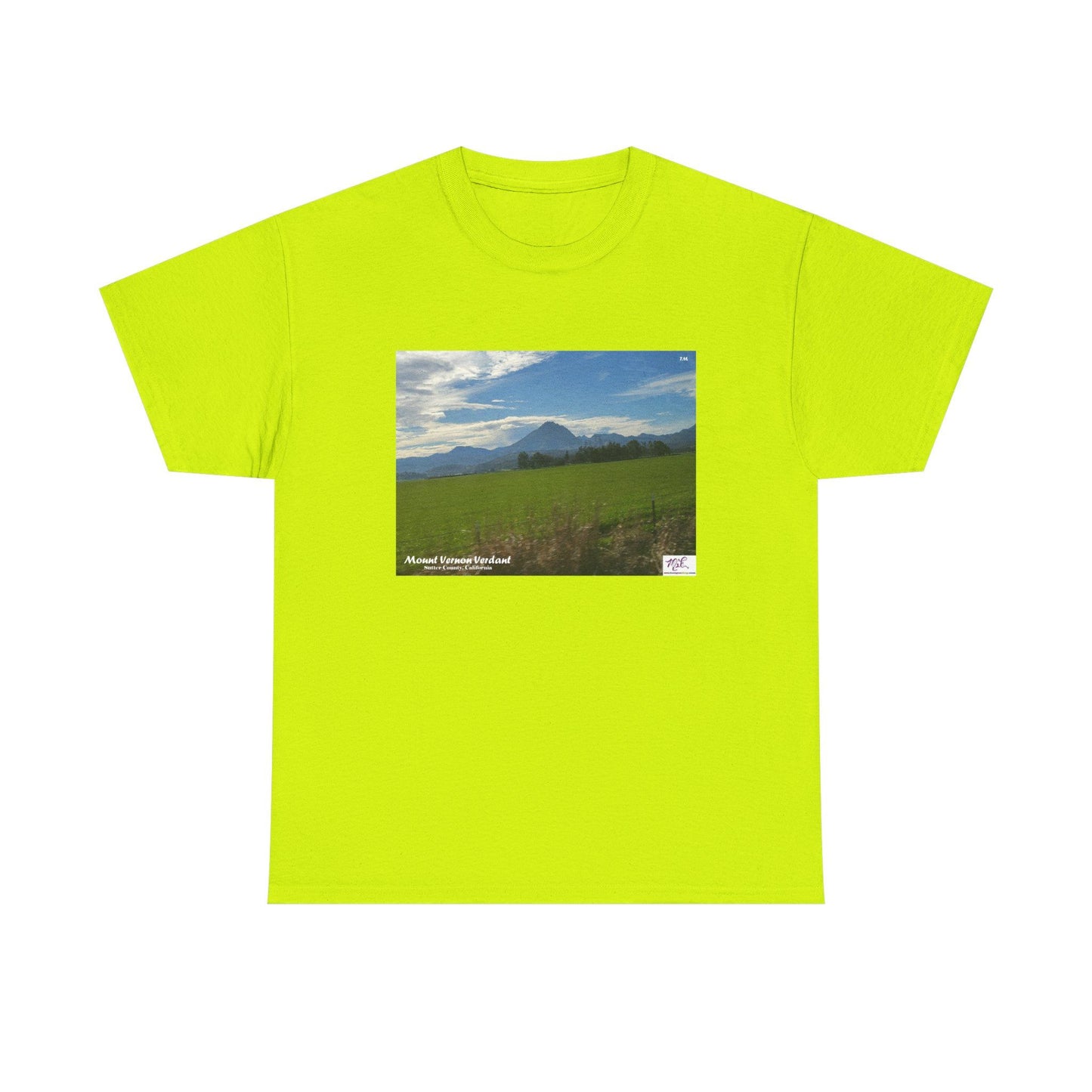 Unisex Heavy Cotton Tee:  "Mount Vernon Verdant(tm)" - Blank Sleeves