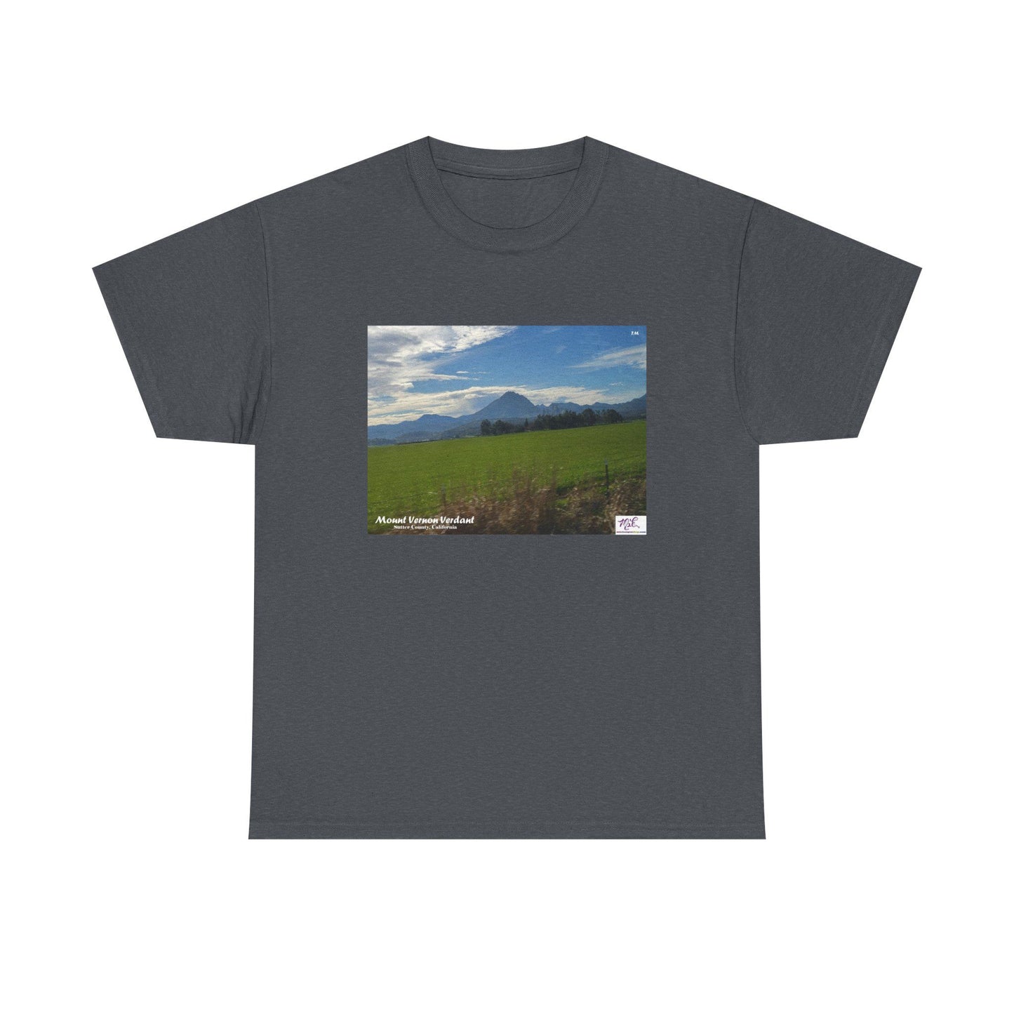 Unisex Heavy Cotton Tee:  "Mount Vernon Verdant(tm)" - Blank Sleeves