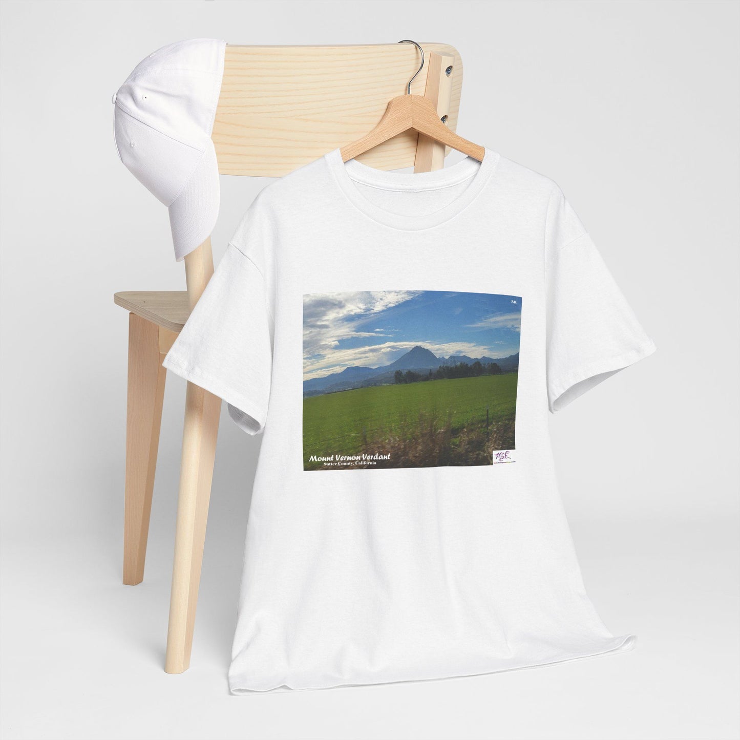 Unisex Heavy Cotton Tee:  "Mount Vernon Verdant(tm)" - Blank Sleeves