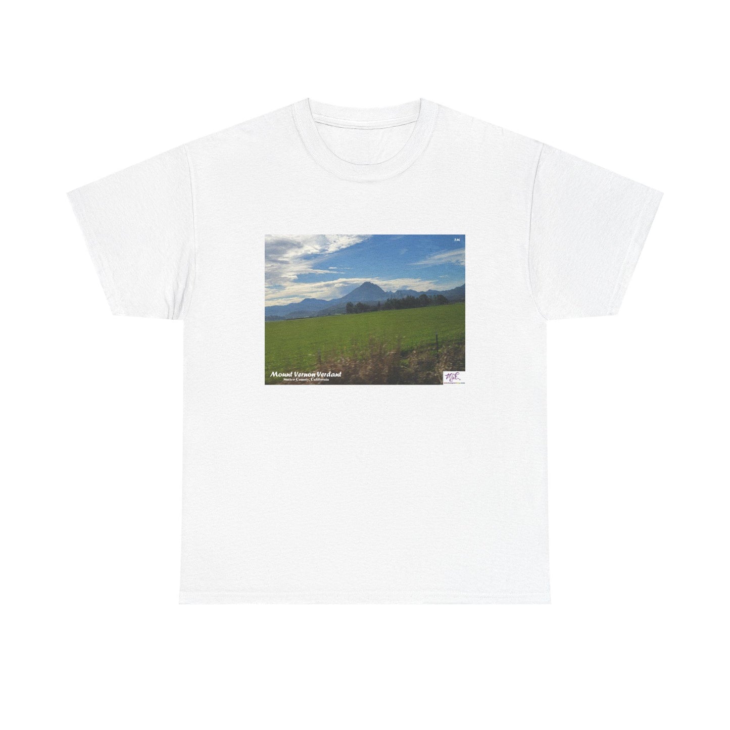 Unisex Heavy Cotton Tee:  "Mount Vernon Verdant(tm)" - Blank Sleeves