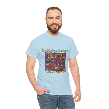 Unisex Heavy Cotton Tee:  "Psychedelic Calendar(tm)" - Vibrant