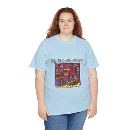 Unisex Heavy Cotton Tee:  "Psychedelic Calendar(tm)" - Vibrant