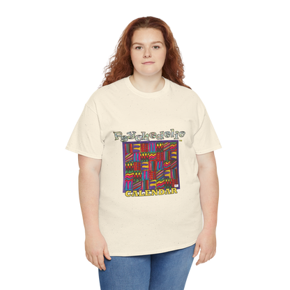 Unisex Heavy Cotton Tee:  "Psychedelic Calendar(tm)" - Vibrant