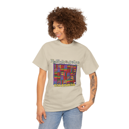 Unisex Heavy Cotton Tee:  "Psychedelic Calendar(tm)" - Vibrant