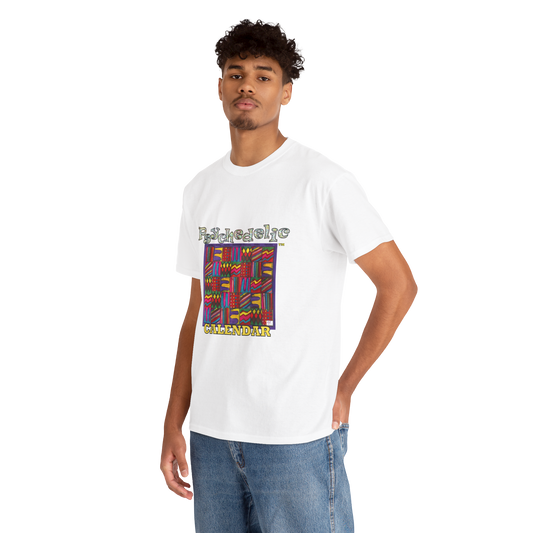 Unisex Heavy Cotton Tee:  "Psychedelic Calendar(tm)" - Vibrant