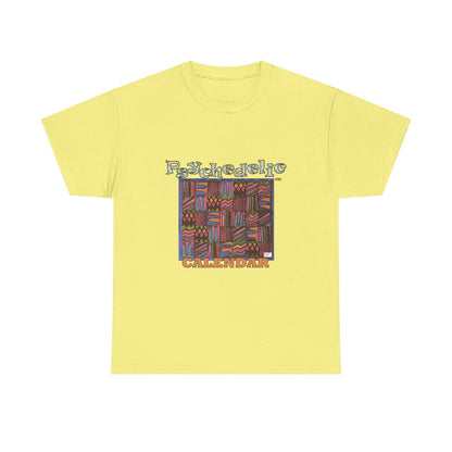 Unisex Heavy Cotton Tee:  "Psychedelic Calendar(tm)" - Muted