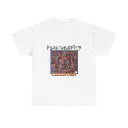 Unisex Heavy Cotton Tee:  "Psychedelic Calendar(tm)" - Muted