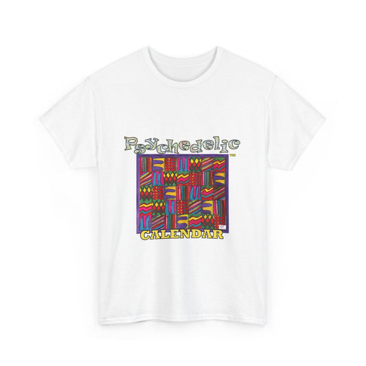 Unisex Heavy Cotton Tee:  "Psychedelic Calendar(tm)" - Vibrant