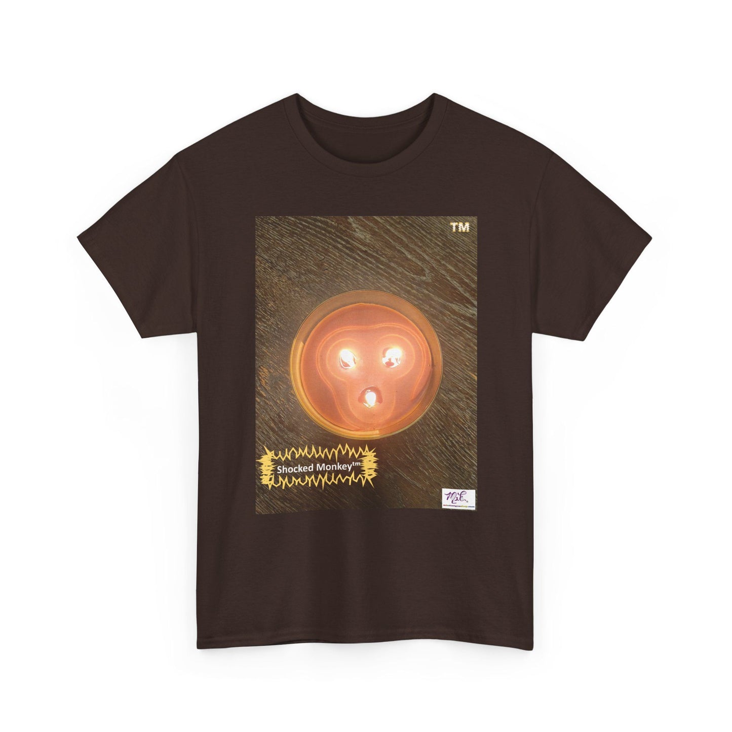 Unisex Heavy Cotton Tee: Shocked Monkey(tm) - Seven Colors