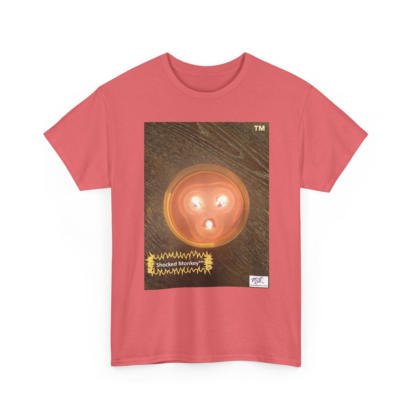 Unisex Heavy Cotton Tee: Shocked Monkey(tm) - Seven Colors