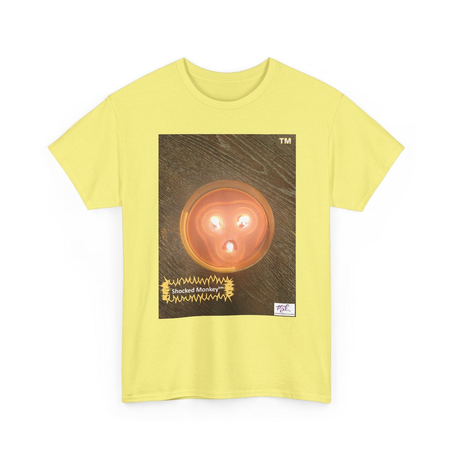 Unisex Heavy Cotton Tee: Shocked Monkey(tm) - Seven Colors