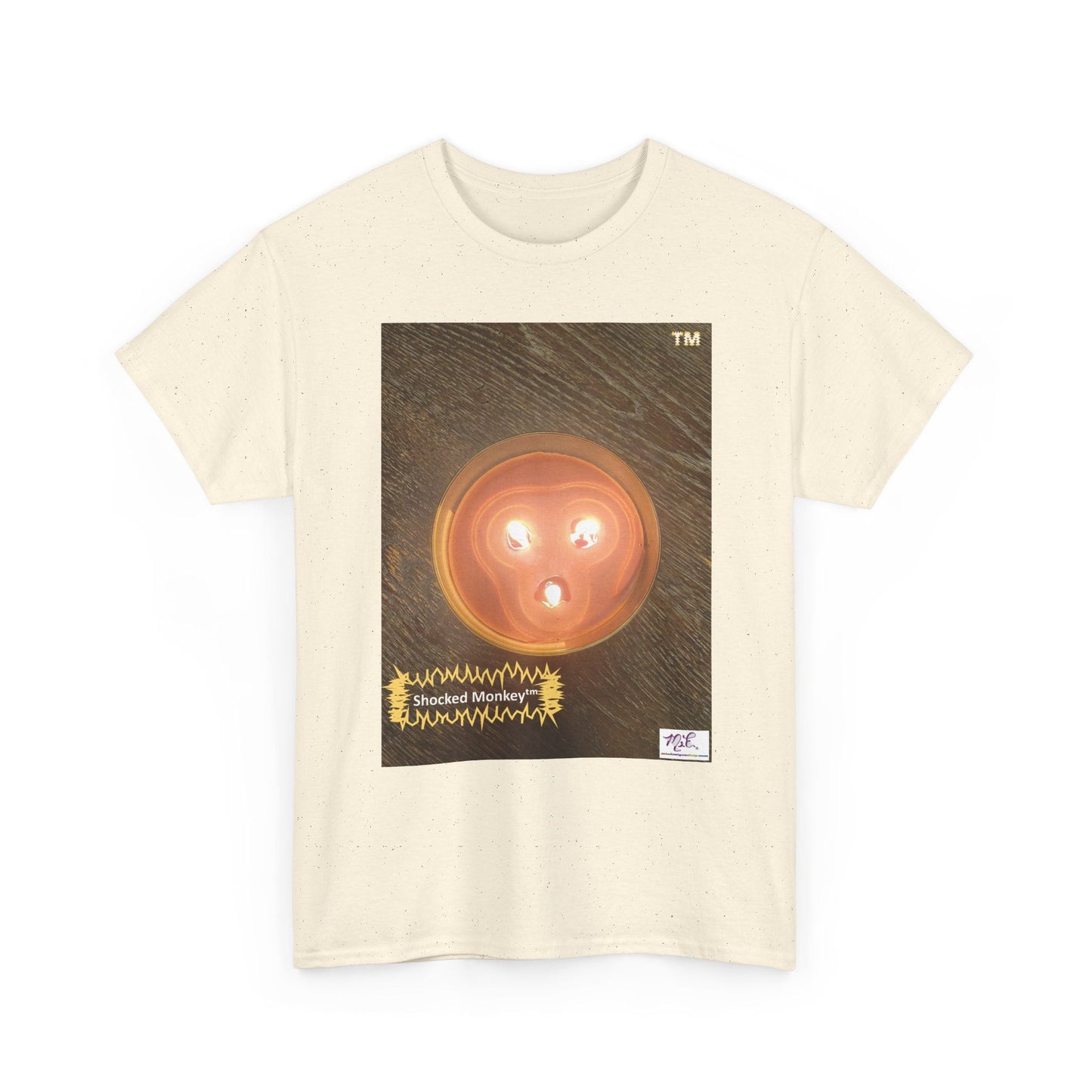 Unisex Heavy Cotton Tee: Shocked Monkey(tm) - Seven Colors