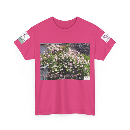 Unisex Heavy Cotton Tee:  "SoNorCali(tm)" - "OroBloom(tm)" - Sleeve Logos
