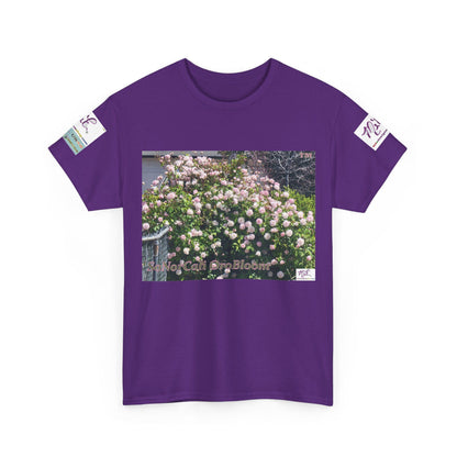 Unisex Heavy Cotton Tee:  "SoNorCali(tm)" - "OroBloom(tm)" - Sleeve Logos