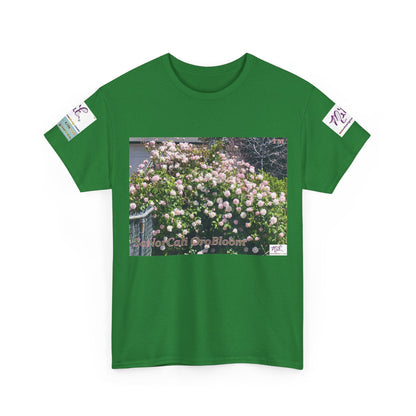 Unisex Heavy Cotton Tee:  "SoNorCali(tm)" - "OroBloom(tm)" - Sleeve Logos