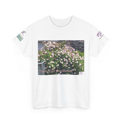 Unisex Heavy Cotton Tee:  "SoNorCali(tm)" - "OroBloom(tm)" - Sleeve Logos