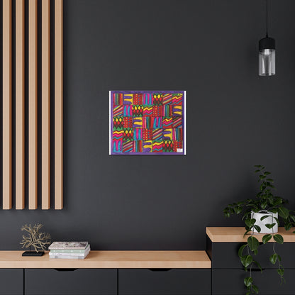 Canvas Gallery Wraps: "Psychedelic Calendar(tm)" - Vibrant - MiE Designs Shop. 7 patterns alternate daily in a calendar. White sides. 24x20 on wall