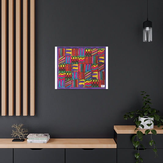 Canvas Gallery Wraps: "Psychedelic Calendar(tm)" - Vibrant - MiE Designs Shop. 7 patterns alternate daily in a calendar. White sides. 30x24 on wall