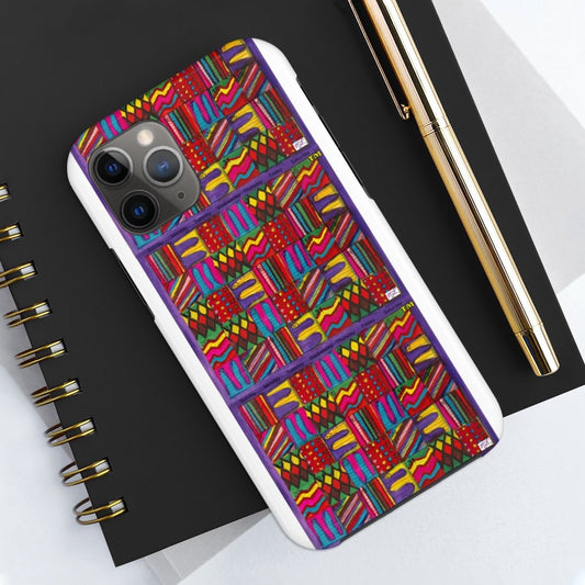 Case Mate Tough Phone Cases: "Psychedelic Calendar(tm)" - Vibrant - MiE Designs Shop. Stacked continuously, two full and one 2/3 print of colorful calendar, fully saturated.