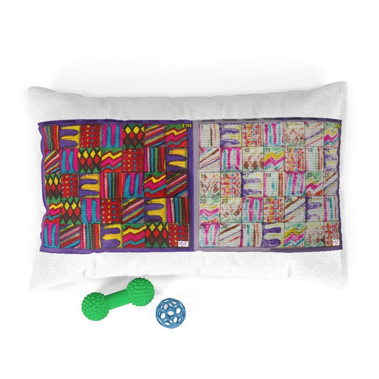 Pet Bed 28x18: Psychedelic Calendars(tm) - Dark Colors/Pastels - No Text - Doublesided - MiE Designs Shop. Your furry members of the family will appreciate having the perfect space on this pet bed that is designed to last, with both dark and pastel calendars with alternating mazes for days.