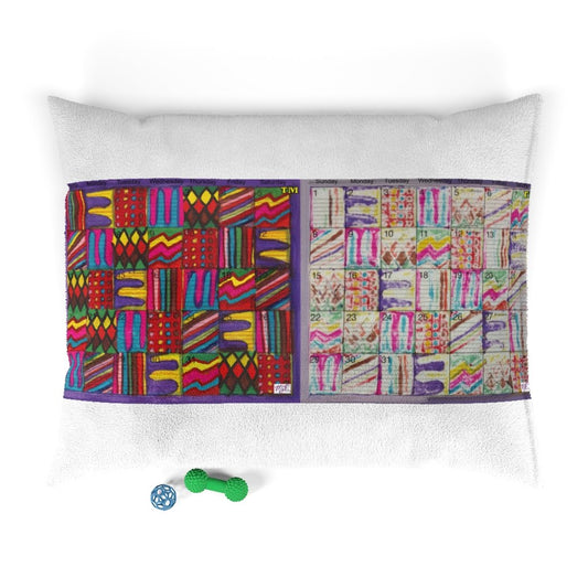 Pet Bed 50x40: Psychedelic Calendars(tm) - Dark Colors/Pastels - No Text - Doublesided - MiE Designs Shop. Your furry members of the family will appreciate having plenty of room on this pet bed that is designed to last, with both dark and pastel calendars with alternating mazes for days.
