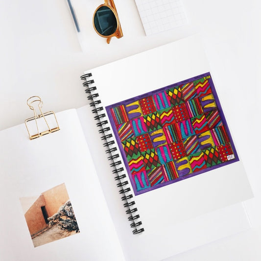 Spiral Notebook - Ruled Line: Psychedelic Calendar(tm) - Vibrant- MiE Designs Shop. Days of a monthly calendar feature saturated colors more on the bright side.