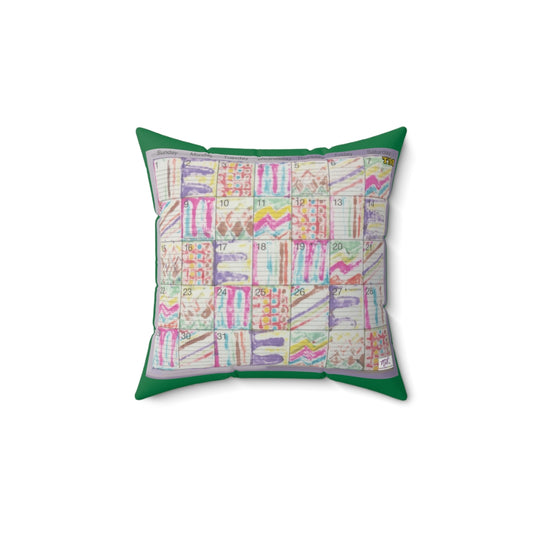 Spun Polyester Square Pillow:  Psychedelic Calendar(tm) - Seeped - No Text