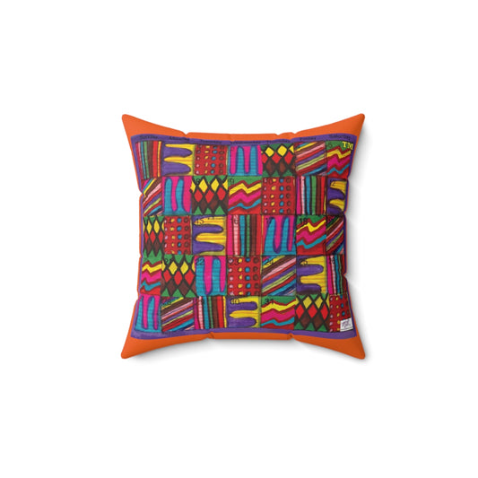 Spun Polyester Square Pillow:  Psychedelic Calendar(tm) - Vibrant - No Text