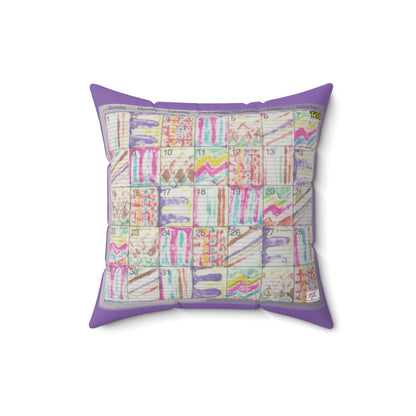 Spun Polyester Square Pillow Case:  "Psychedelic Calendar(tm)" - Seeped - No Text