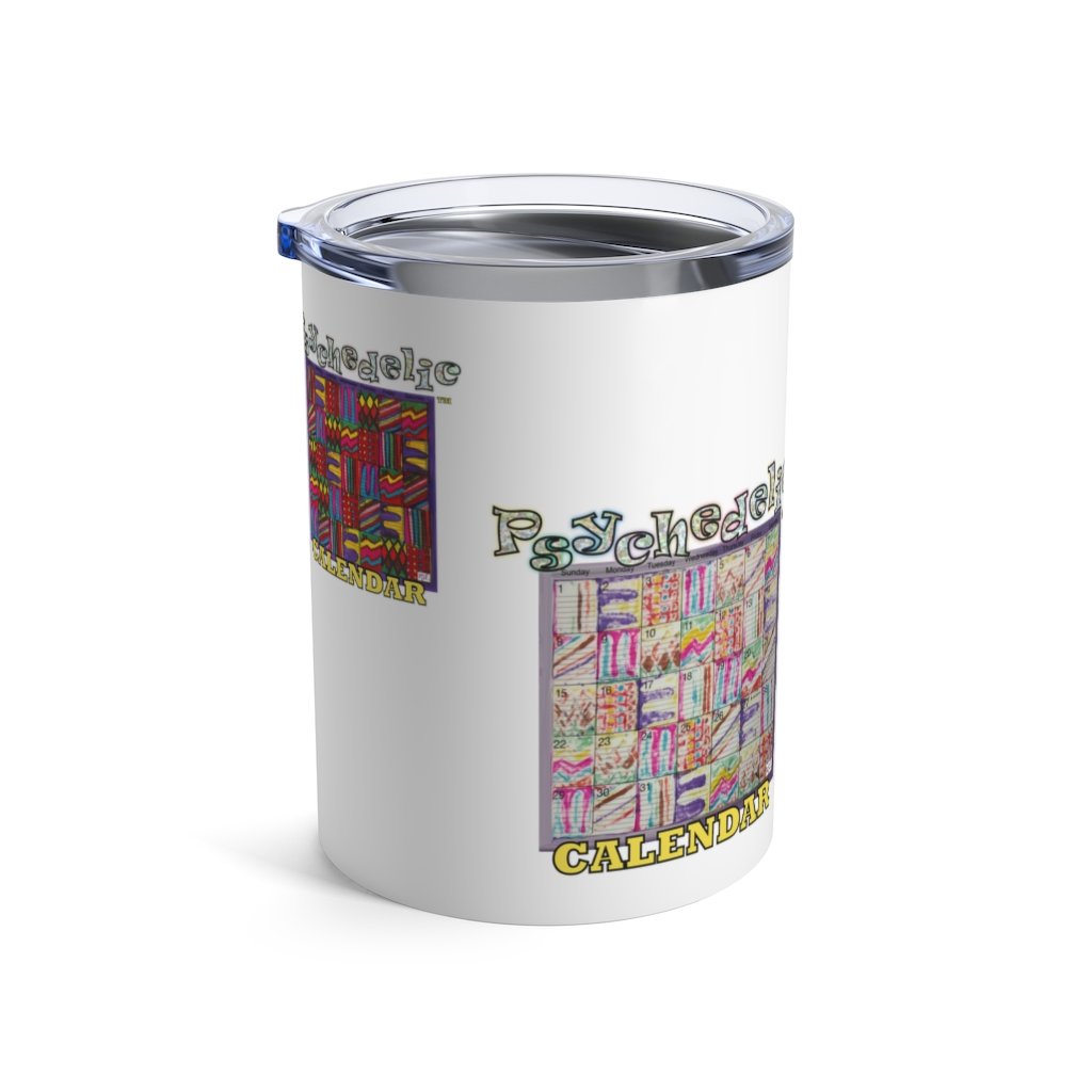 Tumbler 10oz:  Psychedelic Calendar(tm) - Four Prints - Pastels Large - No Text