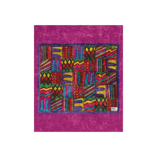 Crushed Velvet Blanket: "Psychedelic Calendar(tm)" - No Text - Vibrant